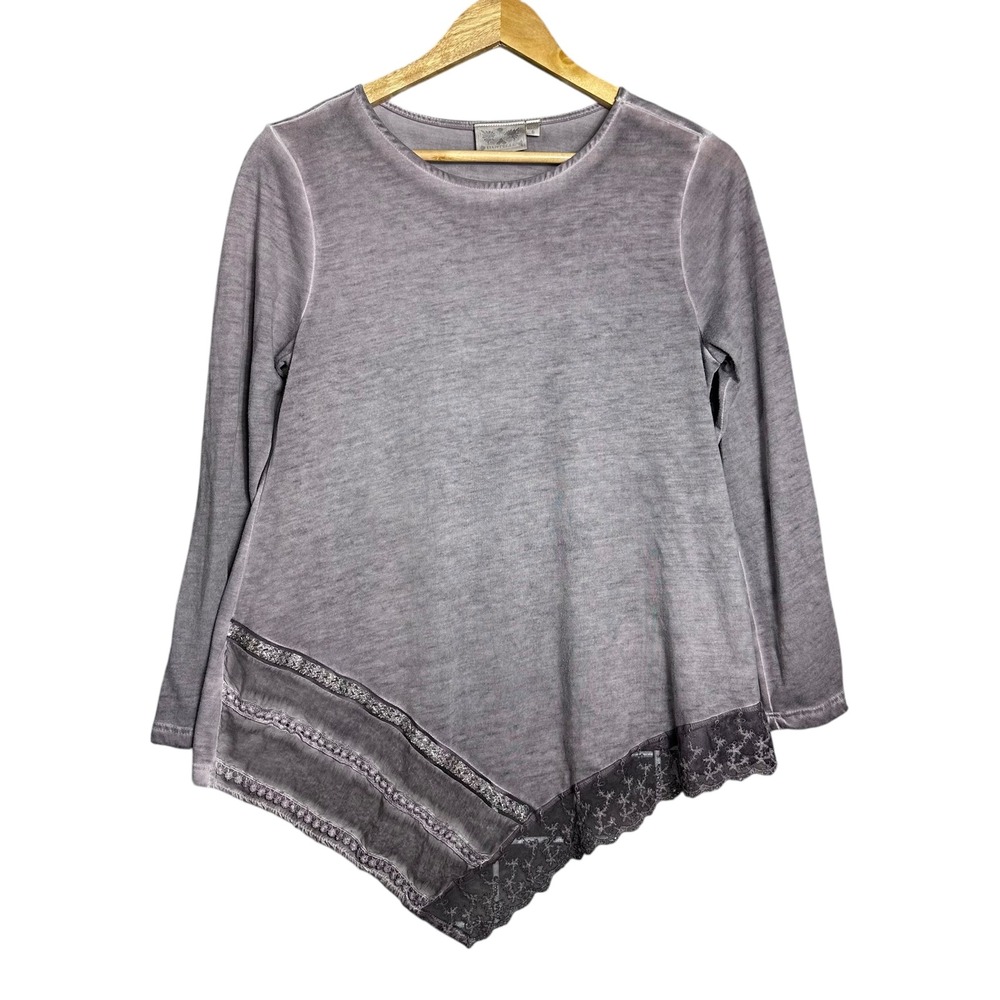 Asymmetrical Lace Trim Tunic Top Size S y2k Whimsical witchy fairycore‎ Romantic
